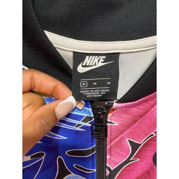 NIKE Floral Multicolor Full Zip Cropped Jacket Size Medium - Picture 4 of 5